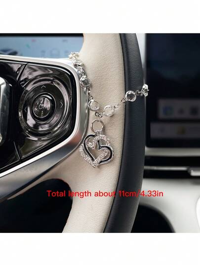 1 chiếc mặt dây chuyền trang trí vô lăng hình trái tim cho xe hơi, phụ kiện trang trí nội thất xe hơi cá nhân hóa.