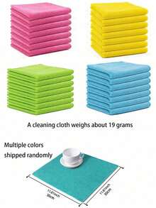 20Pcs/Pack Ultra-Soft Microfiber Cleaning Cloths, Dishwashing Cloth Household Rag Kitchen Bathroom Cleaning Towel Durable Absorbent Towel,30 Cm * 30 Cm, Random Colors, Absorbent Rags, Kitchen Cleaning Cloths, Glass Cleaning Cloths, Multi-Purpose Soft Quick-Dry Sponge Set - Kitchen Bathroom Hotel Home Cleaning - Random Color - View 10