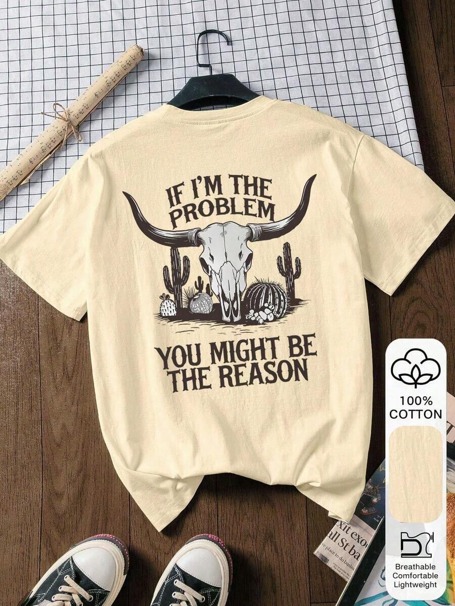 1 Pieza de Blusa de Manga Corta con Estampado de Sol para Hombres y Mujeres, 100% Algodón, Casual y a la Moda para Mujeres, Camiseta Gráfica, Ropa de Verano, Ropa para Exteriores, Atuendo para Regreso a Clases, Color Blanco, Versátil, Fácil de Combinar, Uso Diario, Estilo Urbano, Atuendo para Vacaciones, Atuendo para Fin de Semana. - Albaricoque - Ver 1