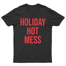 Camiseta Gráfica de Humor Festivo para Hombre y Mujer, Camisetas Unisex de Moda, Tops de , Camisetas Cómodas - Negro - Ver 1