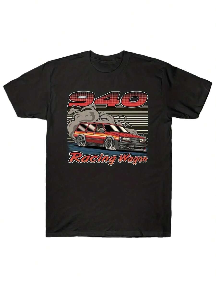 La camiseta retro 940 track para hombre presenta un logotipo de carreras vintage de los 90 y un estampado clásico 940 track.Esta camiseta de manga corta es lavable a máquina, opaca y adecuada para entusiastas de las motocicletas. - Negro - Ver 1