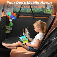 6-Panel Support Portable Easy-To-Store PU Pet Car Back Seat Extension Mat, Portable Comfortable Sturdy Base Pet Dog Car Seat Protector, Space Expansion (Suitable For Sedans, SUVs And Small Trucks), Weight Capacity 450 Lbs - Black - View 5