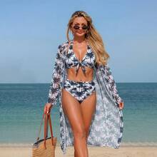 New Three-Piece Swimsuit Set, Sexy And Fashionable, Popular Multicolored Printed Bikini. - Pola 11 - View 1