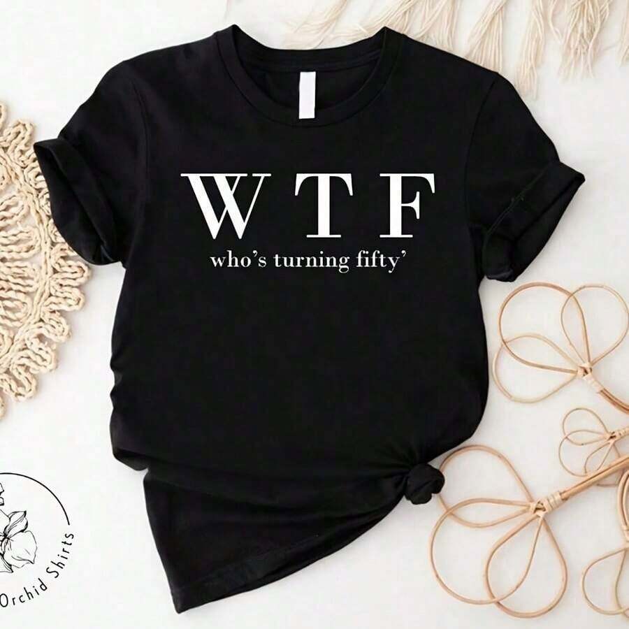 short-sleeveRegalo de cumpleaños 50 divertido para mujeres, regalos de 50 años divertidos, camisetas de cumpleaños 50, camisetas cómodas de colores pastel para mujeres, ideas de regalo divertidas para esposa, mamá divertida100% Cotton - Negro - Ver 1