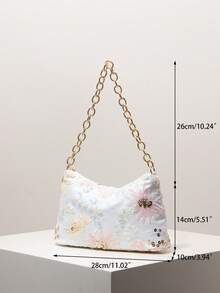 (隨機圖案) 女款單肩包、亮片包、花卉圖案、刺繡包、金屬鏈條、女款手提包、晚宴派對、派對穿搭、舞會包、舞會配件、婚禮用品、優雅女款錢包、女款禮物 - 彩色 - 查看 7