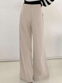 Pantalones casuales de negocios para mujer, para todas las estaciones, pantalones de vestir para mujer, ropa de vuelta al colegio - Albaricoque - Ver 2