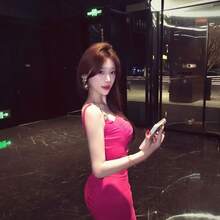 Women Long Dresses - Hot Pink - View 7