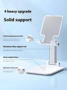 1pc Foldable Phone Stand, Telescopic Folding Desktop Phone Holder, Slouchy Person Desktop Electronics Stand, Live Streaming Tablet Stand, Adjustable Multifunctional Swivel Support, Suitable For Slouchy People To Watch Videos, Live Stream, Study, Portable And Foldable Phone Stand - Multicolor - View 3