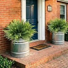 4Pcs Artificial Boston Ferns For Outdoors UV Resistant Fake Plants, Faux Greenery Bushes For Garden Porch Window Box, Artificial Fern Stems For Home Office Indoor Decor, Realistic Plastic Shrubs For DIY Hanging Planter Decor - Multicolor - View 3