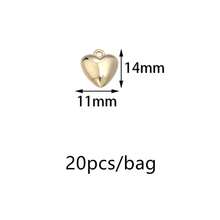 20pcs CCB Heart Pendant Heart-Shaped Plastic Beads DIY Necklace Bracelet Pendant Jewelry Accessories Exquisite Heart Simple Pendant - KC Gold - View 11
