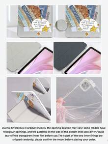 卡通猫花拼贴图案保护套，兼容 iPad Air 8(M4)2026(11 英寸)、Air 4/5 10.9 英寸、7/8/9 代 10.2 英寸，内置笔槽，兼容三星 Tab S6 10.4 英寸，兼容 Kindle 第 11 代 (2022/2024)、Kindle Clara 2E、Clara Colour、Clara BW (6 英寸) 和 Libra Colour (7 英寸)，可爱少女风时尚设计，平板电脑桌面装饰，生日和节日礼物。 - 彩色 - 查看 7