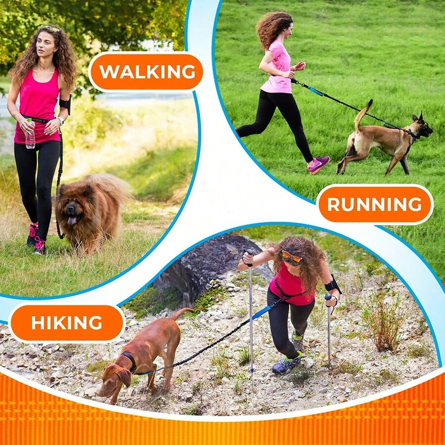 Guia retrátil refletora para cães (1 unidade), ideal para corrida ao ar livre, caminhadas diárias, uso na cintura e como acessório para animais de estimação. Presente perfeito para corredores e donos de cães, para a alegria do seu pet em qualquer lugar. - Multicolorido - Ver 1