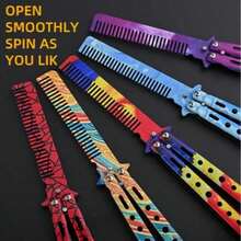 1pc-Butterfly Foldable Comb Training Tool Outdoor Competition Toy Portable Durable Design Speed Challenge Game Skill Practice Equipment Camping Backpack Essential Non-Slip Grip Compact Travel Accessory Adult Teen Party Event - Multicolor - View 3
