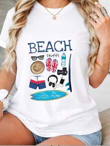 Camiseta Premium Esencial para la Playa de Verano - Ropa Divertida para Surfistas y Imprescindible para Vacaciones, Perfecta para Vacaciones Familiares, Salidas de Empresa y Temporada de Regalos - Camiseta Unisex Suave de 180G Ecológica - Blanco - Ver 7