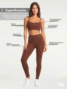 Women's Leggings For Gym Use, Zero Transparency, Ideal For Running, Training, Crossfit, Weightlifting, And More. - màu nâu - Xem 3