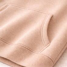 Kids' Kangaroo Hoodie Set, California Style, Thick, Winter - Beige - View 2