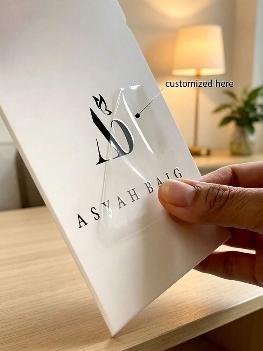 100pcs (3cm*3cm) Customizable Transparent Stickers, Add Your Own Text | PVC Stickers, Customized PVC Stickers, Personalized Name Labels, Customized PVC Logos, Customized Sticker Cutting Service, Create Your Own Custom Stickers | Selected Quote Stickers | Personalized Customization