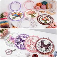 Khung thêu lò xo bằng chất liệu acrylic với vòng căng và bề mặt được cắt kim cương. - Hình tròn thêu nhỏ - Xem 3