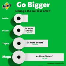 Bounty Select-A-Size Paper Towels, 10 Triple Rolls, White, 123 Sheets Per Roll, Absorbent Household Cleaning Paper Towels - Rolls - View 2
