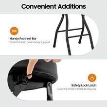 Klappbarer Hochstuhl 2er Set 65cm Sitzhöhe – Stehhocker für Camping, Grillen, Picknick, Reisen, Werkstatt, Garage & Outdoor Aktivitäten – Belastbar bis 125kg, Schwarz, platzsparend - Schwarz - Übersicht 7