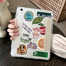 50pcs Vegetarian Stickers, Cute Cartoon Vinyl Stickers, Suitable For Water Bottles, Laptops, Phones, Skateboards, Guitars, Luggage, Scrapbooks, Helmets, Party Decorations And Gifts - Multicolor - View 3