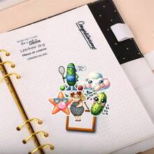 18er/Set Aquarell Gurke & Slogan Aufkleber, lustige Doodle Aufkleber für Tagebuch, Wasserflasche, Laptop - verschiedene Designs, Scrapbooking Planer ästhetische Schreibwaren, kreatives personalisiertes Aufkleber Set Schulbedarf - Raster - Übersicht 4