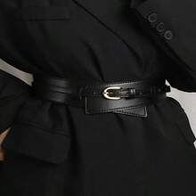 Thắt lưng nữ 2 trong 1, bản rộng/mảnh, phù hợp với váy và quần, khóa vàng. - Nhiều màu - Xem 9