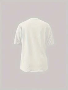 Talla Grande, Moda Única y Casual para Mujer con Estampado, Cuello Redondo y Manga Corta - Blanco - Ver 3