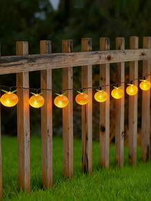 1pc Solar Powered Orange String Lights, Outdoor Camping Tent Decor Lighting, Garden Patio Fairy Lights - 多色 - 查看 8