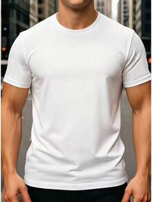 Camiseta de manga corta oversized casual de verano para hombre, hecha de tela de alta calidad con un estampado de marca moderna - Blanco - Ver 2