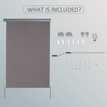 Vertical Blind, Balcony Blind 120 X 200 Cm, Grey Windproof/Privacy Screen Vertical Blind With Crank - A - View 2