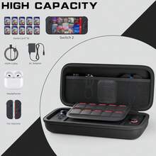 Suitable Compatible With Switch 2, Storage Bag, Protective Case, Joystick Cap Set, Can Store Game Console And Accessories, Equipped With Game Card Slot. Anti-Drop, Anti-Shock, Anti-Scratch, Waterproof - View 5