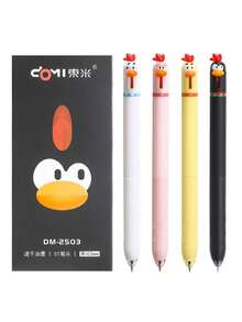 Bộ 4 bút bi hình gà con dễ thương, văn phòng phẩm chất lượng cao, thiết kế độc đáo ngộ nghĩnh, mực khô nhanh, thích hợp cho học sinh và giảm căng thẳng. - A - Xem 1