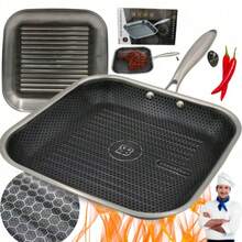 SOLIDNA Patelnia GRILLOWA PLASTER MIODU STAL NIERDZEWNA 28cm GAZ INDUKCJA - View 6