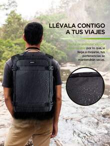 Hikeo Expandable Waterproof Anti-Theft Laptop Travel Backpack - Black - View 7