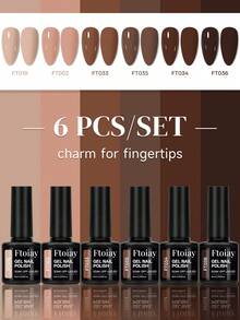 6-Color Nail Gel Polish Set, Multiple New Style Combinations, Long-Lasting Removable Soak-Off UV/LED Gel, Semi-Permanent Effect, Versatile Color Palette Full Set, Professional Nail Tools, Best Partner For Manicure - 01 - View 12