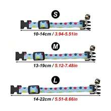 1pc Adjustable Small Pet Collar And Leash, Polka Dot Design Walking Leash, Suitable For Rabbits, Guinea Pigs And Reptiles Neck Collar, Outdoor Exploration Accessory - Multicolor - View 3