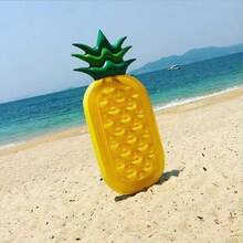 1pc Pineapple Shaped Inflatable Swimming Float, PVC Material, Ideal For Summer Swimming Pool Party, Beach And Water Sports, Perfect For Pool Floating, Beach Essentials, Pool Party Supplies, Adult Summer Beach Party And Pool Party Accessories - Pineapple Floating Raft - View 5