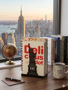 Creative Metal Bookend | Statue Of Liberty Design, Combines Book Storage And Decoration! Made With Iron Craftsmanship, Stable And Durable, Non-Slip Bottom Design Prevents Tipping, Easily Supports Heavy Books And Cookbooks. Minimalist Black Tone Suitable For Various Home Styles, Perfect For Study, Kitchen And Office Desk. Both A Practical Bookend And A Unique Decorative Piece, Enhances Space Texture, Also An Ideal Gift For Friends. - Multiple Styles - View 10