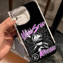 H-HellstarS Fashion Logo Phone Case For IPhone 17 16e 16 15 14 13 12 11 Pro Max Mini Air XR XS X 7 8 Plus Transparent TPU Soft Back Cover Drop-Resistant, Gifts - 1pc - 查看 2
