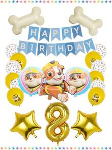 Bộ bóng bay chủ đề Rubble của Paw Patrol, bao gồm bóng bay hình nhân vật Rubble, bóng bay cao su in hình dấu chân, bóng bay hình ngôi sao và xương, bền chắc và rực rỡ, lý tưởng cho các bữa tiệc theo chủ đề, lễ kỷ niệm và sự kiện. - Nhiều kiểu dáng - Xem 16