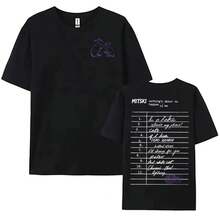 Camiseta Mitski Nothing's about To Happen To Me de manga corta, holgada, de verano, para mujer y hombre, con estampado gráfico de cantante. - Negro - Ver 1