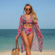 New Three-Piece Swimsuit Set, Sexy And Fashionable, Popular Multicolored Printed Bikini. - Pattern 8 - View 1