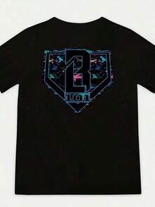 Camisetas de Verano: Camiseta Shark Yh de Baseball Lifestyle 101 – Camiseta con Diseño Atrevido para Niño o Niña, Perfecta para Fanáticos del Béisbol con Estilo, Divertida y Deportiva para los Aficionados. Ropa de Verano Holgada y Cómoda, Camisetas de Verano. - Negro - Ver 1