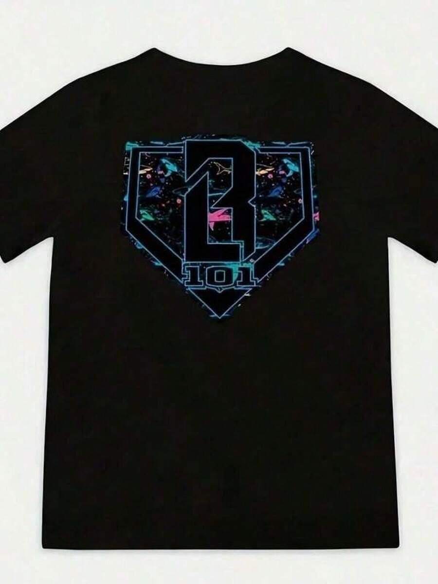 Camisetas de Verano: Camiseta Shark Yh de Baseball Lifestyle 101 – Camiseta con Diseño Atrevido para Niño o Niña, Perfecta para Fanáticos del Béisbol con Estilo, Divertida y Deportiva para los Aficionados. Ropa de Verano Holgada y Cómoda, Camisetas de Verano. - Negro - Ver 1