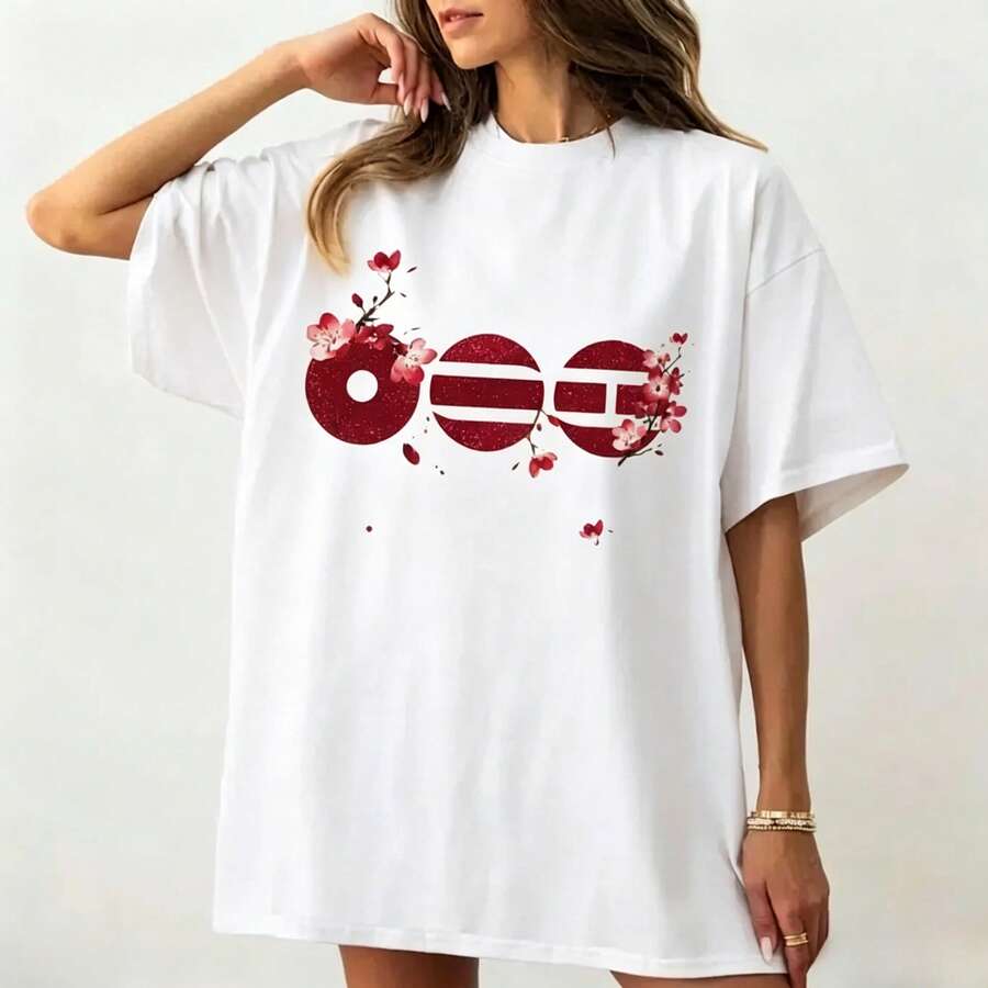 Camiseta gráfica BT Arirang Cherry Blossom, merchandising de conciertos de Army,Embalaje individual - Blanco - Ver 1