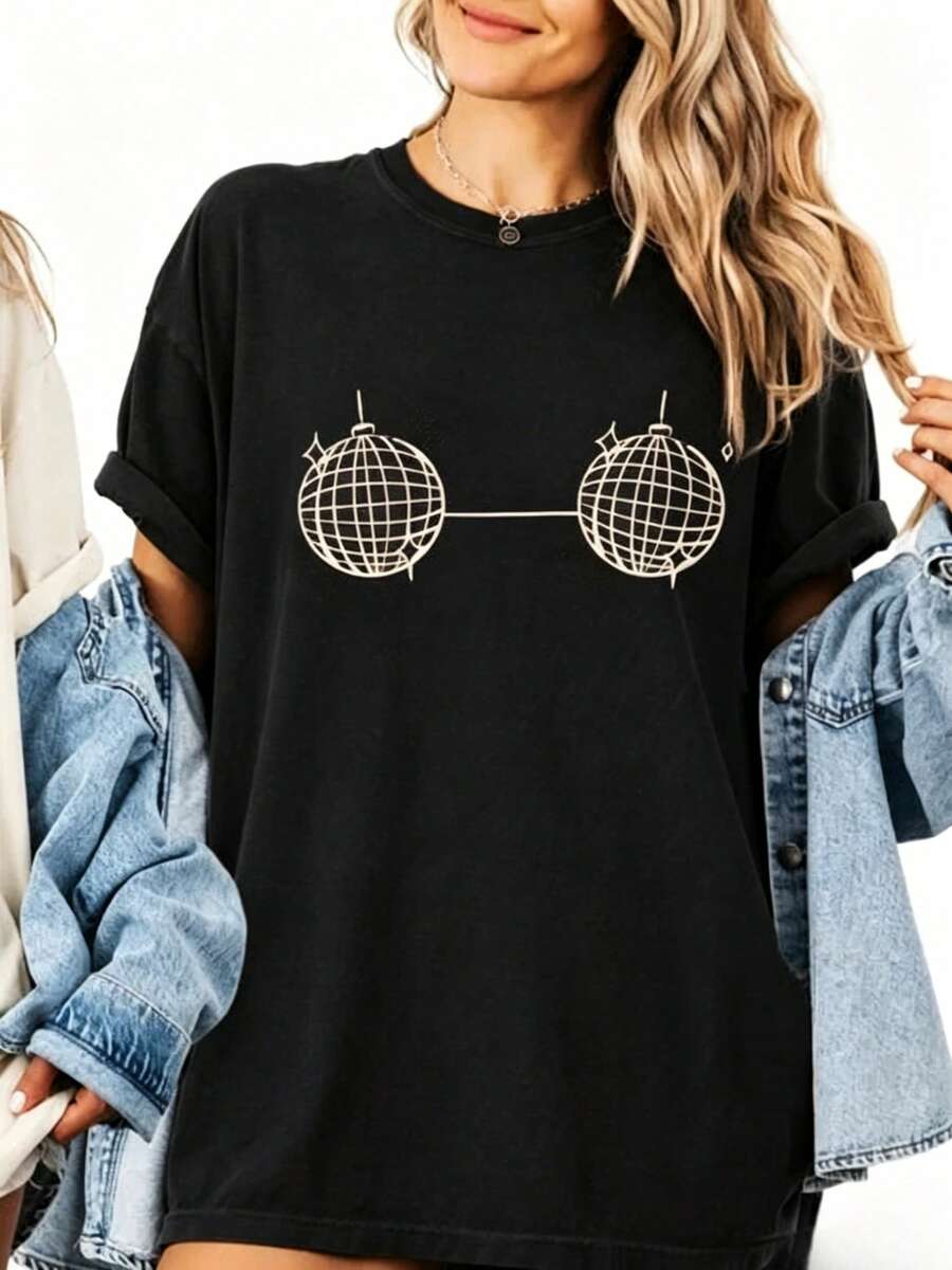 Personalized Disco-Themed Bachelorette Party T-Shirt In Comfortable Colors, Bridal Shower T-Shirt, Retro 70s T-Shirt For A Las Vegas Bachelorette Party. Individually Packaged. - 黑色 - 查看 1