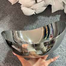 1個現代奢華金屬不鏽鋼水果盤，高端不鏽鋼水果收納盤設計師月亮形水果碗，適用於居家客廳咖啡桌零食堅果盤甜點糖果盤蛋糕盤，完美適合客廳餐廳甜點店婚禮派對 - 銀色 - 查看 3