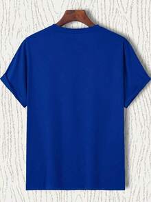Camiseta de cuello redondo 100% algodón con temática científica, con divertidos estampados relacionados con la biología, la química y la física, perfecta para entusiastas de la ciencia como tú. Camiseta de algodón transpirable, ropa de verano fresca y versátil para mujer. - Azul - Ver 2