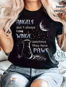 Camiseta Casual para Mujer Talla Grande, Cuello Redondo, Manga Corta, Tejido Ligero y Elástico, Estilo Clásico, Cómoda para Todas las Estaciones - Negro - Ver 8